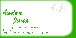 andor jona business card